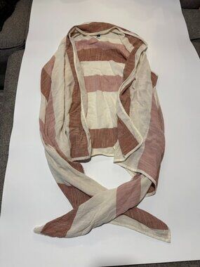 Universal Thread Striped Kimono Cardigan OSFM | Mauve Cream Open Front Wrap